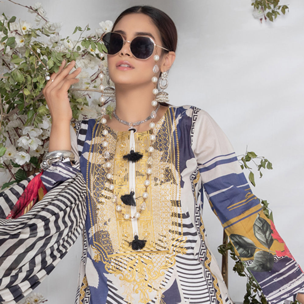 Orchid Digital Printed & Embroidered Lawn 3 Pcs Un-Stitched Suit - 3, Women, 3Pcs Shalwar Suit, Regalia Textiles, Chase Value