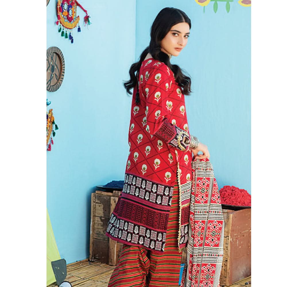 Monsoon Printed Lawn 3 Pcs Un-Stitched Suit Vol 1 - 3-A, Women, 3Pcs Shalwar Suit, Al-Zohaib Textiles, Chase Value