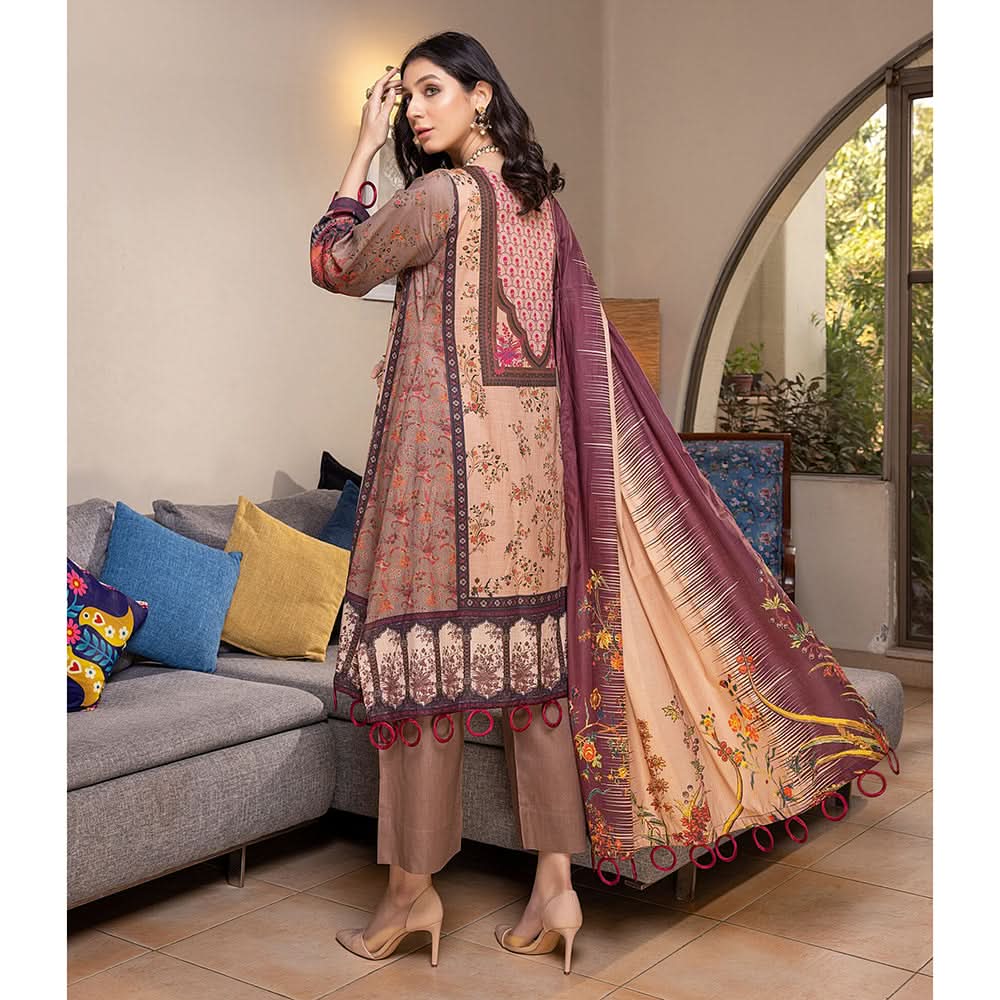 Zoohra Digital  Printed Embroidered Lawn Un-Stitched 3Pcs Suit - 3, Women, 3Pcs Shalwar Suit, ZS Textiles, Chase Value