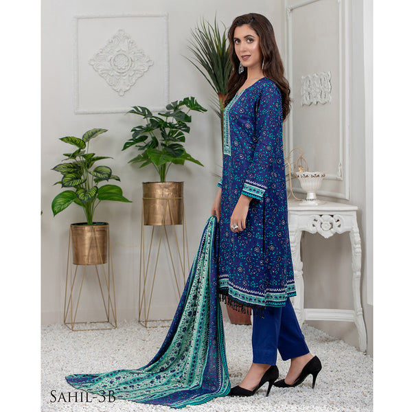 Sahil Printed Lawn 3 Pcs Un-Stitched Suit Vol 4 - 6, Women, 3Pcs Shalwar Suit, ZS Textiles, Chase Value
