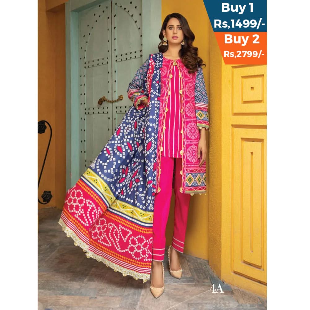 Anum Classic Printed Lawn 3 Pcs Un-Stitched Suit V 5 - 4-A, Women, 3Pcs Shalwar Suit, Al-Zohaib Textiles, Chase Value