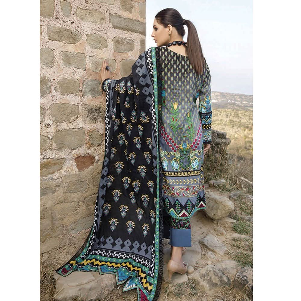 Monsoon Printed Lawn 3 Pcs Un-Stitched Suit Vol 2 - 4-C, Women, 3Pcs Shalwar Suit, Al-Zohaib Textiles, Chase Value