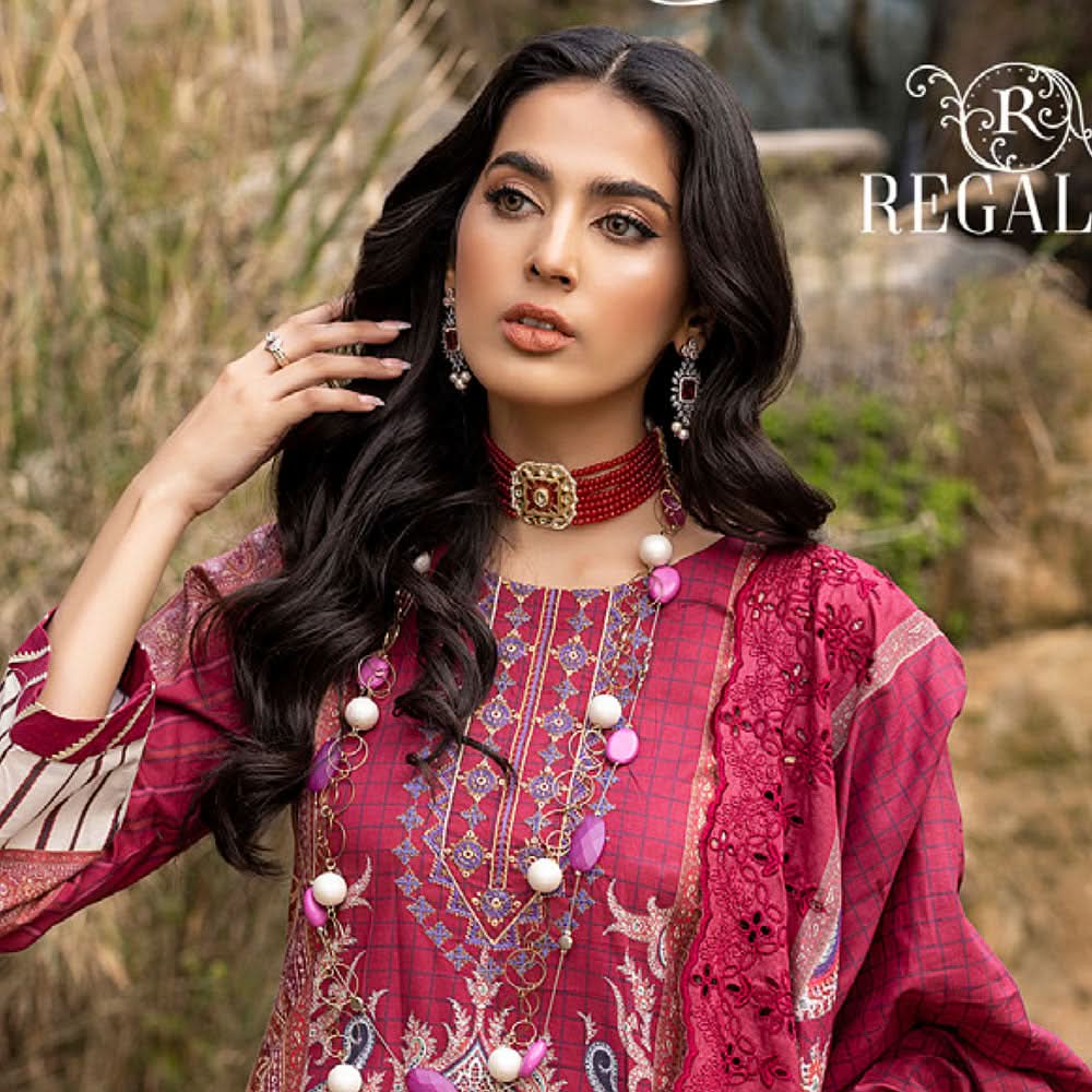 Iman Emboroidered Un-Stitched 3Pcs Suit - 04, Women, 3Pcs Shalwar Suit, Regalia Textiles, Chase Value