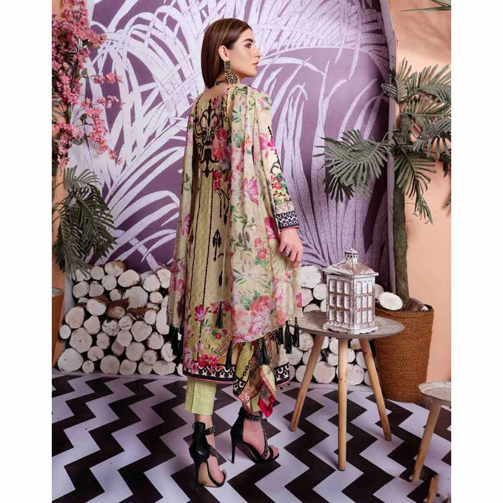 Carmine Digital Embroidered Linen 3 Piece Un-Stitched Suit - 4766, Women, 3Pcs Shalwar Suit, Tawakkal Fabrics, Chase Value