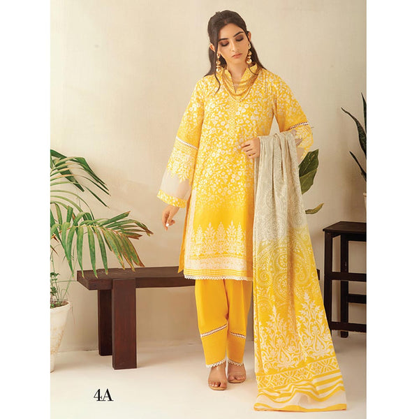 Monsoon Printed Lawn 3 Pcs Un-Stitched Suit Vol 3 - 4-A, Women, 3Pcs Shalwar Suit, Al-Zohaib Textiles, Chase Value