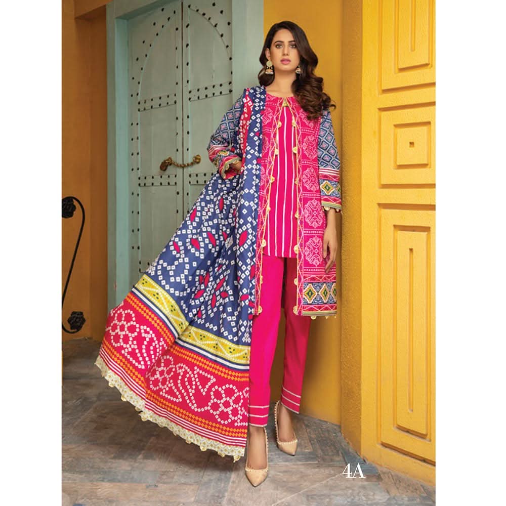 Anum Classic Printed Lawn 3 Pcs Un-Stitched Suit V 5 - 4-A, Women, 3Pcs Shalwar Suit, Al-Zohaib Textiles, Chase Value