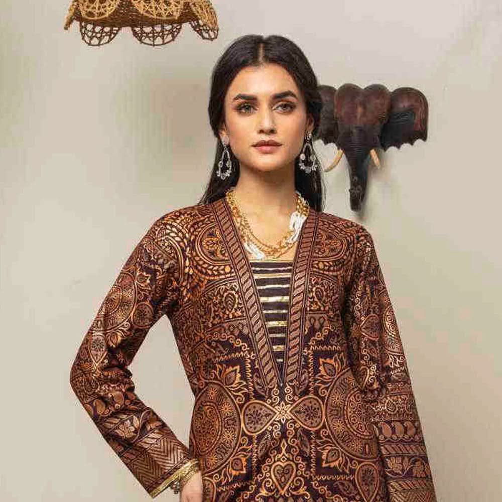 AL Zohaib Monsoon Cotton Gold Print unstitched 3pc Suit, Women, 3Pcs Shalwar Suit, Al-Zohaib Textiles, Chase Value