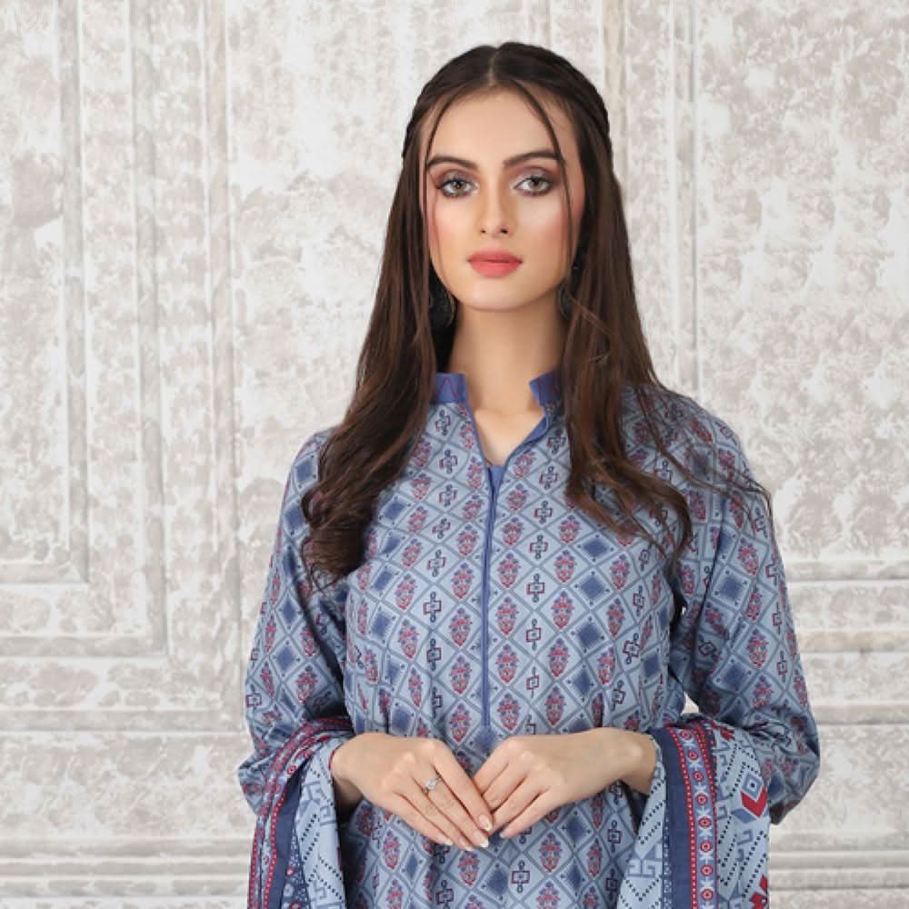Lakhany Safina Febron Printed Lawn 3 Pcs Un-Stitched Suit - 4A, Women, 3Pcs Shalwar Suit, LSM Textiles, Chase Value