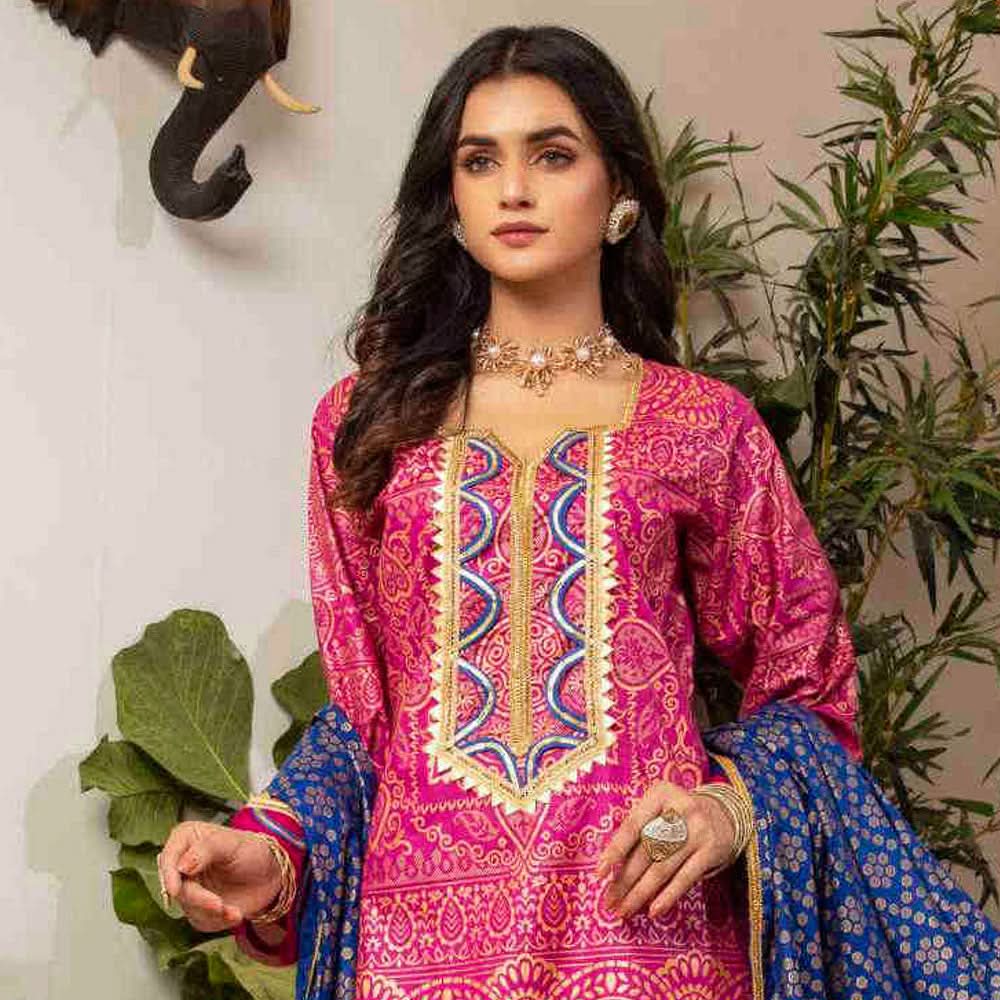 AL Zohaib Monsoon Cotton Gold Print unstitched 3pc Suit, Women, 3Pcs Shalwar Suit, Al-Zohaib Textiles, Chase Value