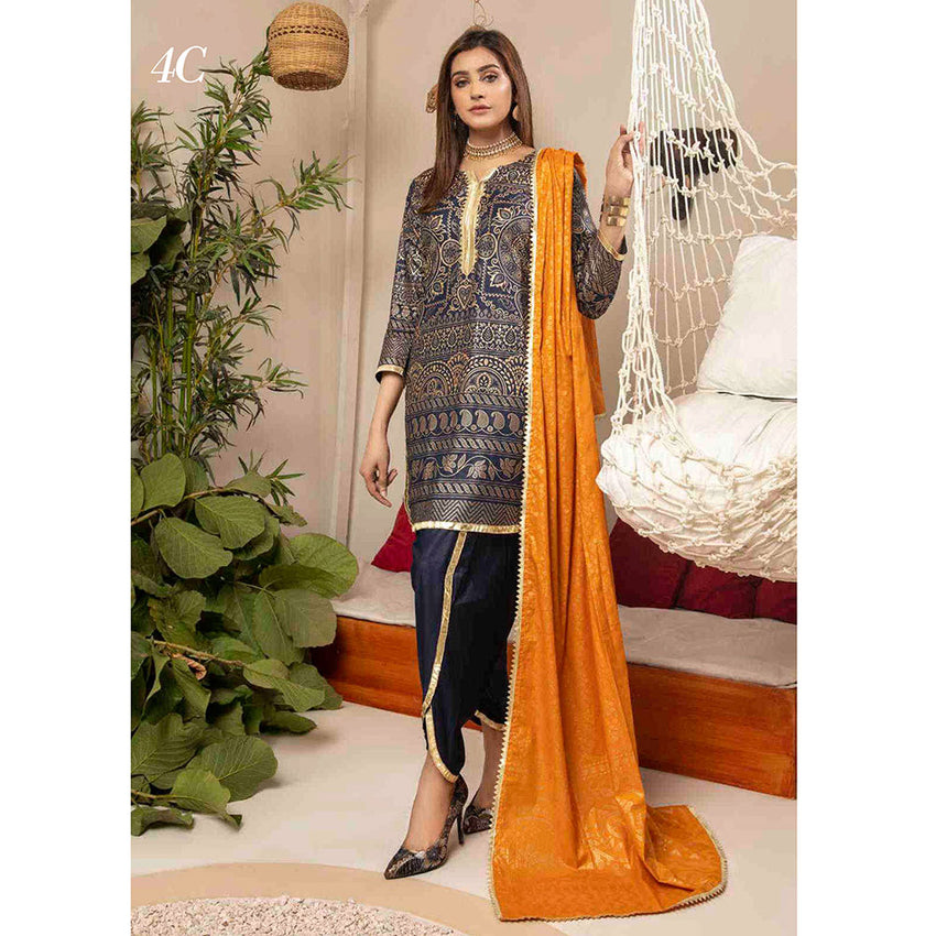 AL Zohaib Monsoon Cotton Gold Print unstitched 3pc Suit, Women, 3Pcs Shalwar Suit, Al-Zohaib Textiles, Chase Value