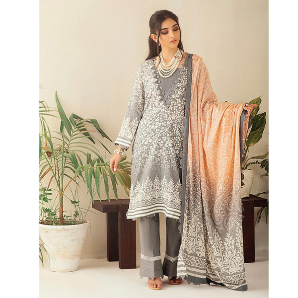 Monsoon Printed Lawn 3 Pcs Un-Stitched Suit Vol 3 - 4-C, Women, 3Pcs Shalwar Suit, Al-Zohaib Textiles, Chase Value