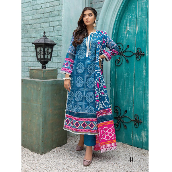 Anum Classic Printed Lawn 3 Pcs Un-Stitched Suit V 5 - 4-C, Women, 3Pcs Shalwar Suit, Al-Zohaib Textiles, Chase Value