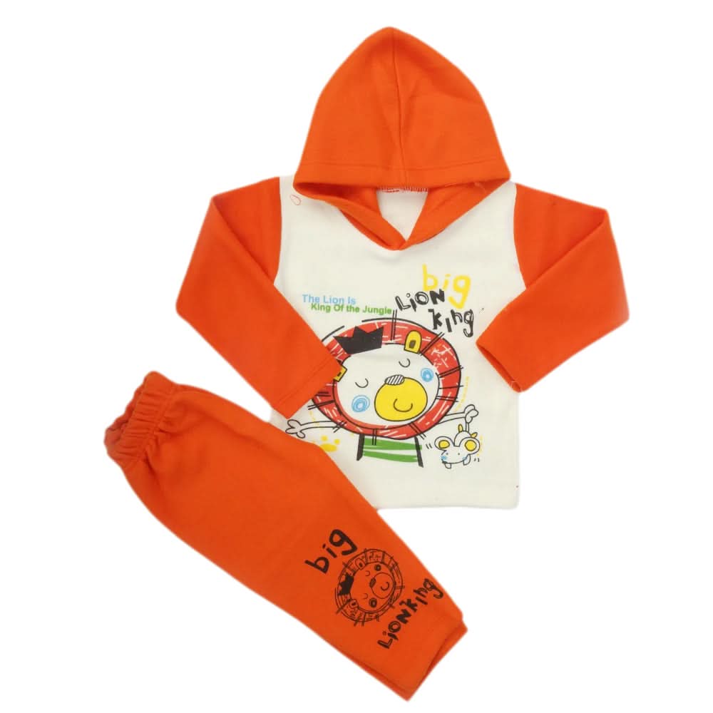 Boys Full Sleeves Polar Suit 8847 - Orange, Kids, Boys Sets And Suits, Chase Value, Chase Value