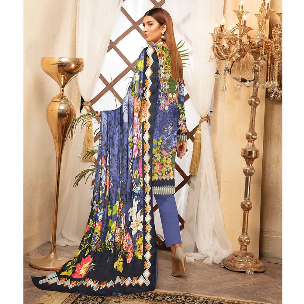 Riwayat Cottrell Digital Printed Linen 3 Pcs Un-Stitched Suit - 04, Women, 3Pcs Shalwar Suit, Ulfat Textile, Chase Value