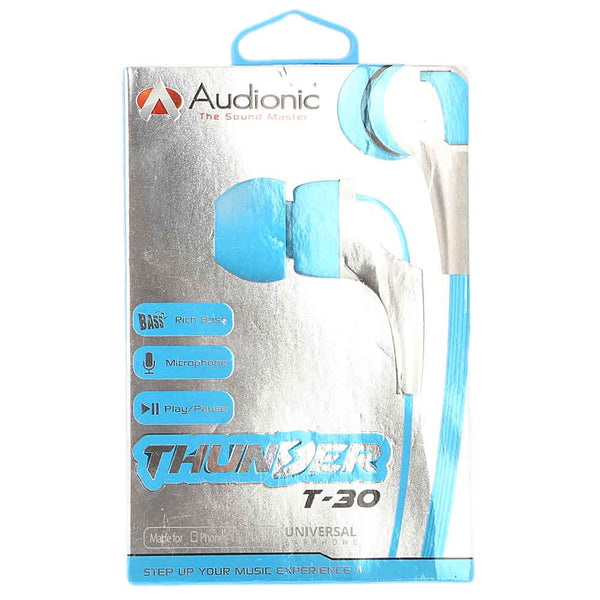 Audionic Thunder Handsfree (T-30) - Blue, Home & Lifestyle, Hand Free / Head Phones, Chase Value, Chase Value