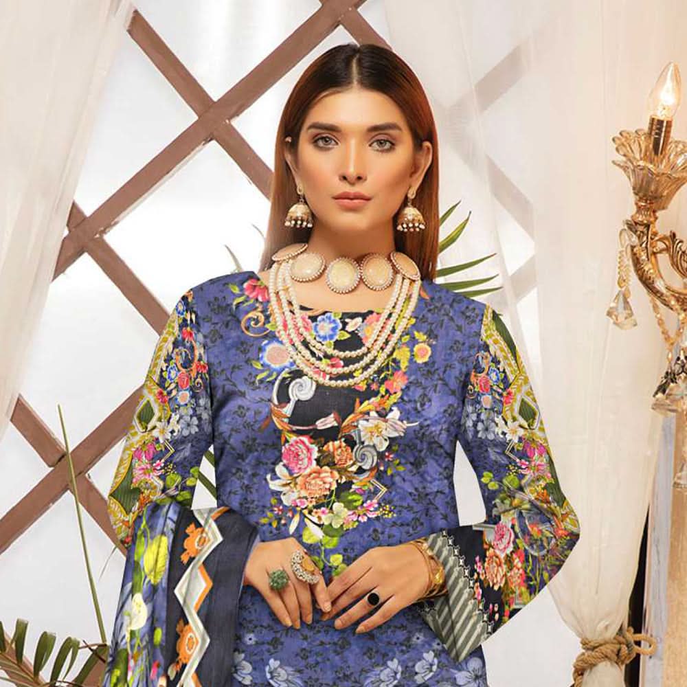 Riwayat Cottrell Digital Printed Linen 3 Pcs Un-Stitched Suit - 04, Women, 3Pcs Shalwar Suit, Ulfat Textile, Chase Value