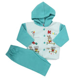 Newborn Boy Full Sleeves Polar Hooded Suit - Cyan, Kids, NB Boys Sets And Suits, Chase Value, Chase Value