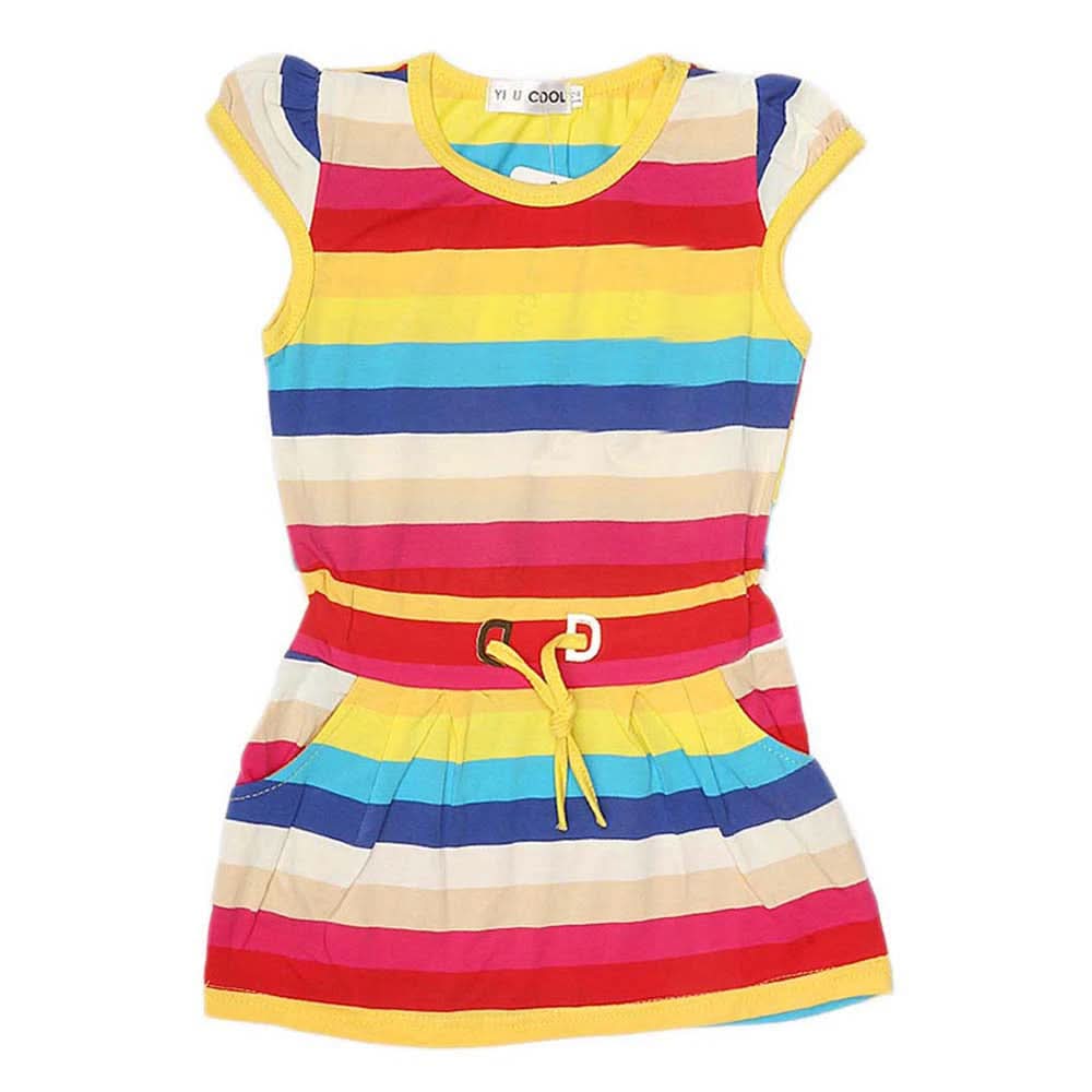 Girls Yarn Dyed Half Sleeves T-Shirt - Multi, Kids, Girls T-Shirts, Chase Value, Chase Value