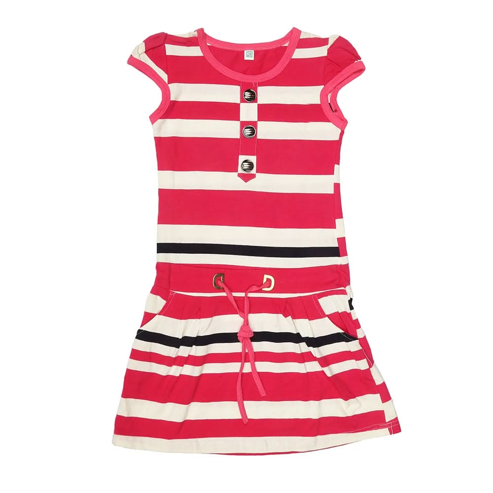 Girls Yarn Dyed Half Sleeves T-Shirt - Pink, Kids, Girls T-Shirts, Chase Value, Chase Value