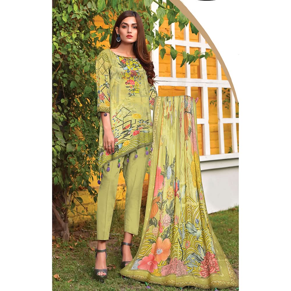 Saqaffat Digital Printed Dhanak 3 Pcs Un-Stitched Suit - 04, Women, 3Pcs Shalwar Suit, Ulfat Textile, Chase Value