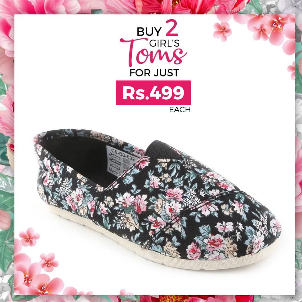 Girls Printed Toms - Purple, Kids, Girls Sneakers And Shoes, Chase Value, Chase Value