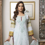 Zmaria Embroidered Lawn Un-Stitched Suit - 4A, Women, 3Pcs Shalwar Suit, ZS Textiles, Chase Value