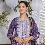 Orchid Digital Printed & Embroidered Lawn 3 Pcs Un-Stitched Suit - 4, Women, 3Pcs Shalwar Suit, Regalia Textiles, Chase Value