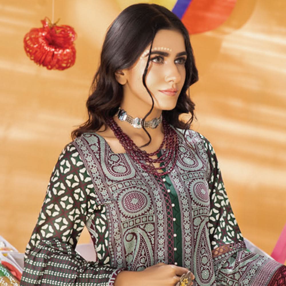 Monsoon Printed Lawn 3 Pcs Un-Stitched Suit Vol 1 - 4-A, Women, 3Pcs Shalwar Suit, Al-Zohaib Textiles, Chase Value