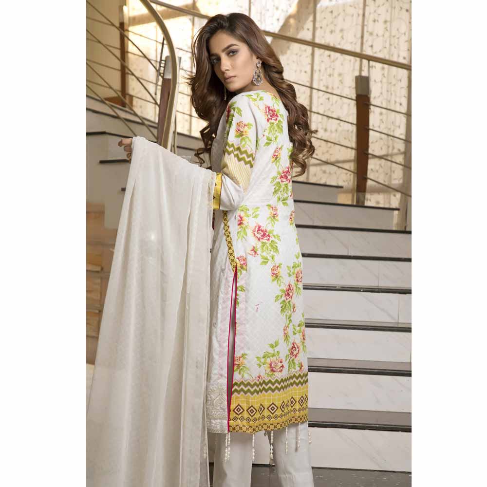Zmaria Embroidered Lawn Un-Stitched Suit - 4B, Women, 3Pcs Shalwar Suit, ZS Textiles, Chase Value