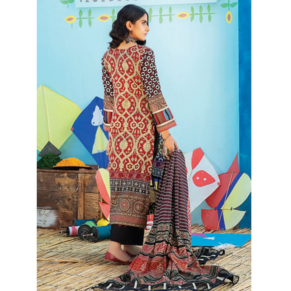 Monsoon Printed Lawn 3 Pcs Un-Stitched Suit Vol 1 - 4-C, Women, 3Pcs Shalwar Suit, Al-Zohaib Textiles, Chase Value