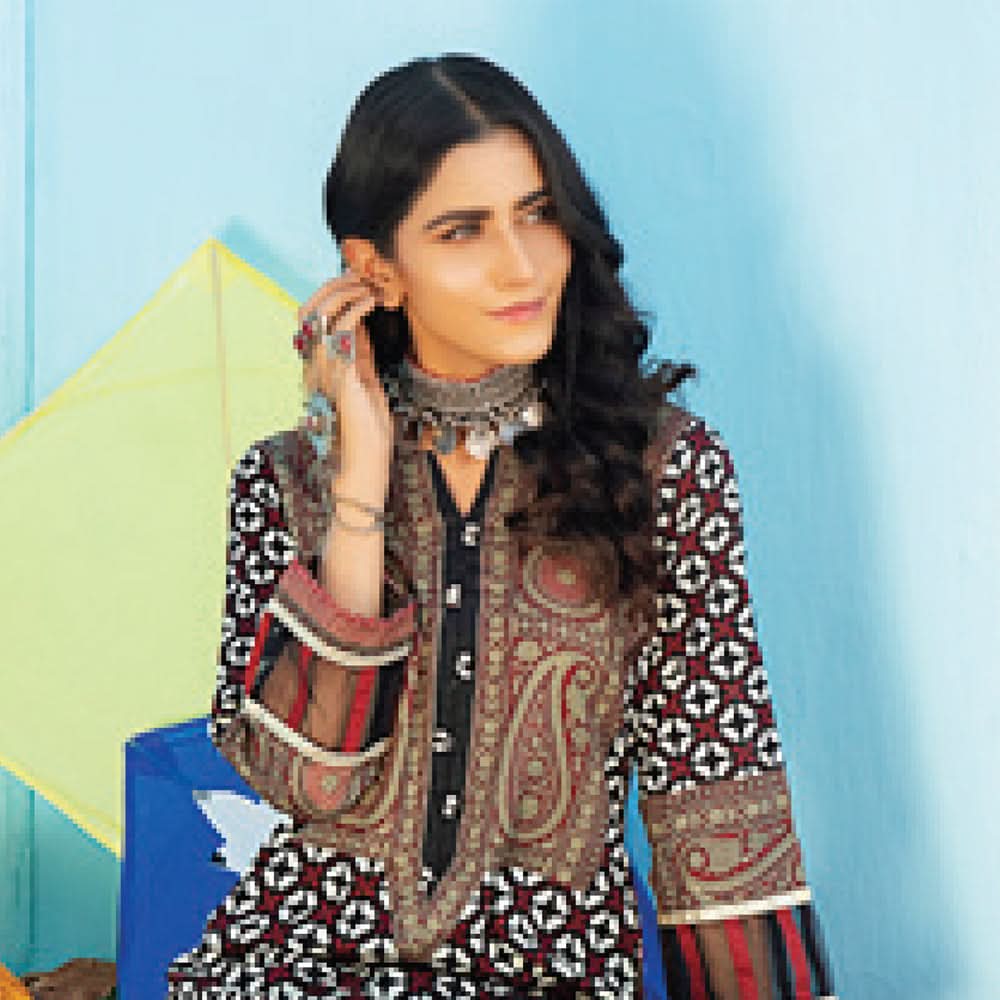 Monsoon Printed Lawn 3 Pcs Un-Stitched Suit Vol 1 - 4-C, Women, 3Pcs Shalwar Suit, Al-Zohaib Textiles, Chase Value