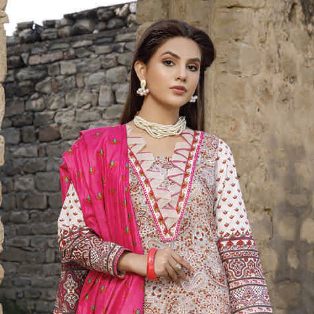 Monsoon Printed Lawn 3 Pcs Un-Stitched Suit Vol 2 - 5-A, Women, 3Pcs Shalwar Suit, Al-Zohaib Textiles, Chase Value