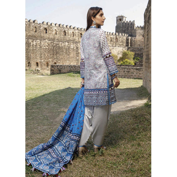 Monsoon Printed Lawn 3 Pcs Un-Stitched Suit Vol 2 - 5-B, Women, 3Pcs Shalwar Suit, Al-Zohaib Textiles, Chase Value