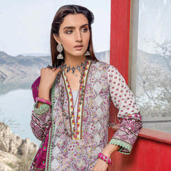 Monsoon Printed Lawn 3 Pcs Un-Stitched Suit Vol 2 - 5-C, Women, 3Pcs Shalwar Suit, Al-Zohaib Textiles, Chase Value