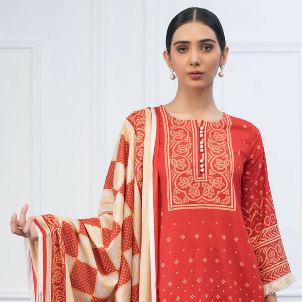 Signature Icon Printed Lawn 3 Piece Un-Stitched Suit Vol 2 - 3 A, Women, 3Pcs Shalwar Suit, ZS Textiles, Chase Value
