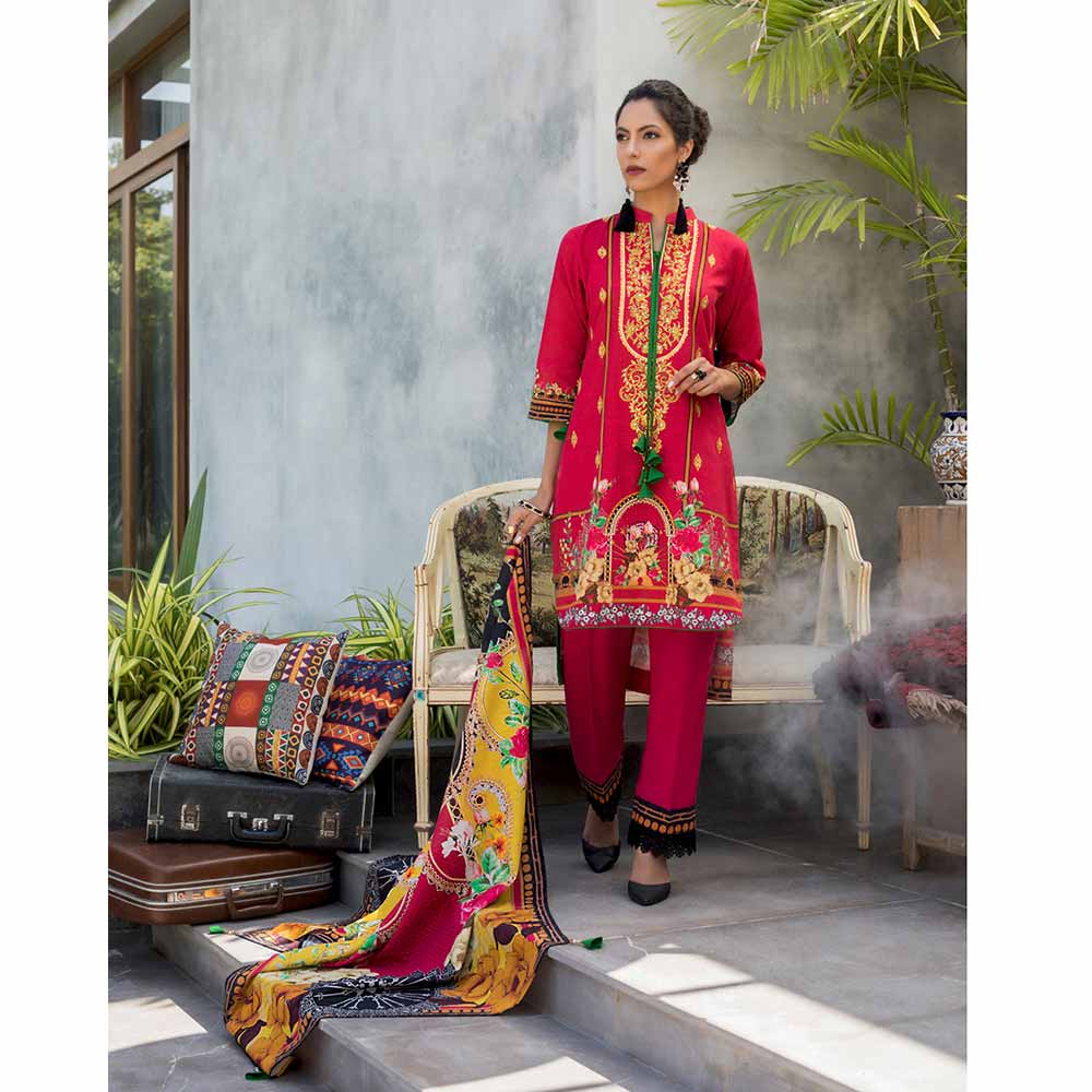 Salina Digital Printed & Embroidered Khaddar 3 Pcs Un-Stitched Suit - 05, Women, 3Pcs Shalwar Suit, Regalia Textiles, Chase Value