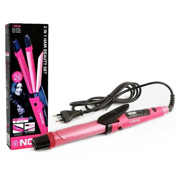Nova 2 In 1 Hair Beauty Set NHC - 1818SC, Home & Lifestyle, Straightener And Curler, Chase Value, Chase Value
