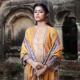 RASHID Mehar Printed Embroidered Karandi unstitched 3pc Suit, Women, 3Pcs Shalwar Suit, Rashid Textiles, Chase Value