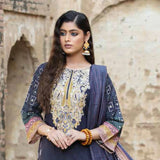 RASHID Mehar Printed Embroidered Karandi unstitched 3pc Suit, Women, 3Pcs Shalwar Suit, Rashid Textiles, Chase Value