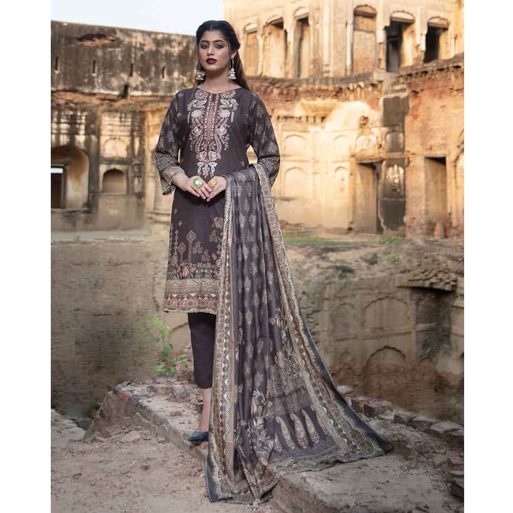 RASHID Mehar Printed Embroidered Karandi unstitched 3pc Suit, Women, 3Pcs Shalwar Suit, Rashid Textiles, Chase Value