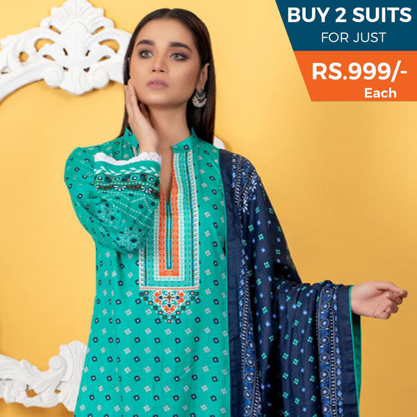 Sahil Printed Lawn V 1 3 Pcs Un-Stitched Suit - 5-A, Women, 3Pcs Shalwar Suit, ZS Textiles, Chase Value
