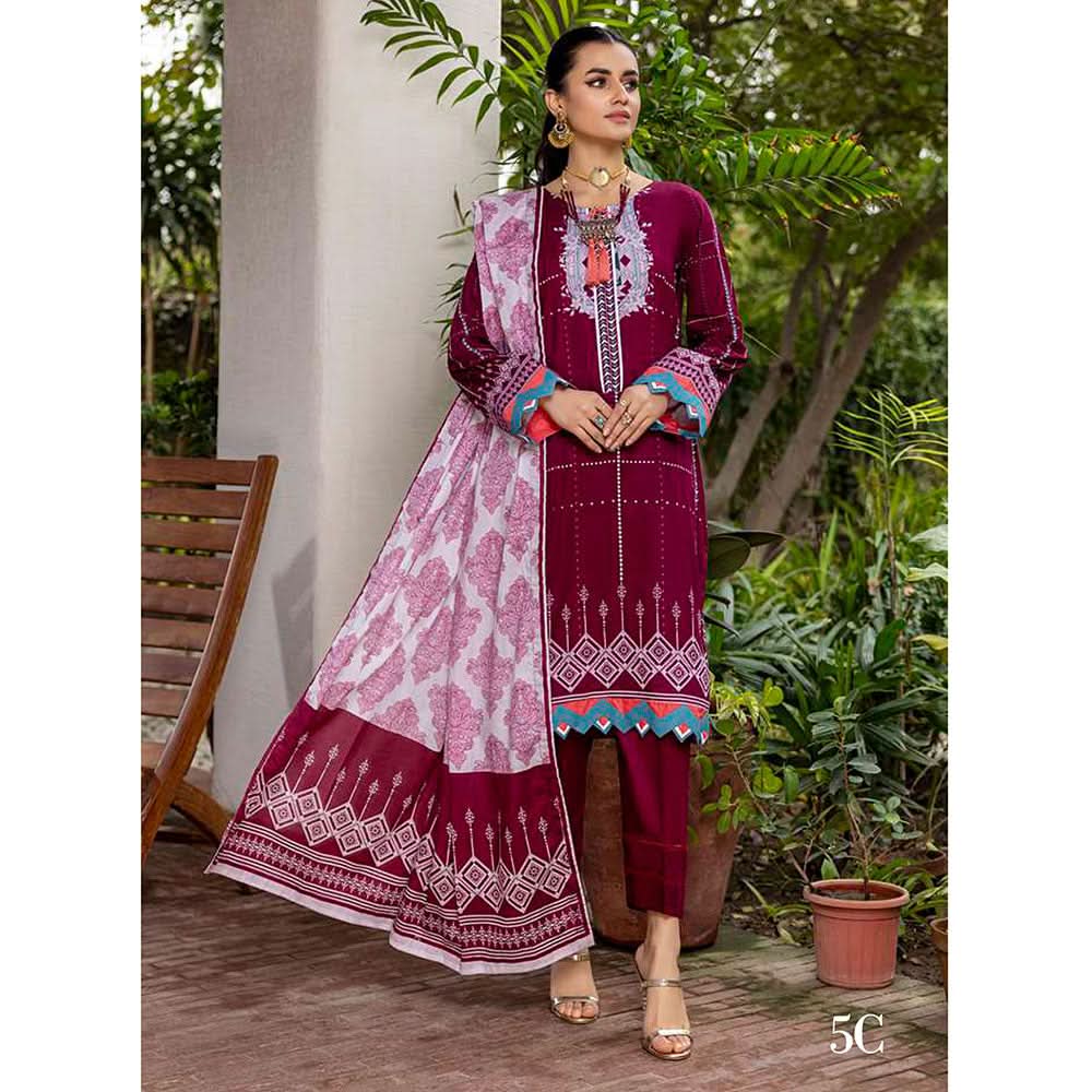 Anum Printed Lawn Unstitiched 3Pcs Suit V1 - C-5, Women, 3Pcs Shalwar Suit, Al-Zohaib Textiles, Chase Value