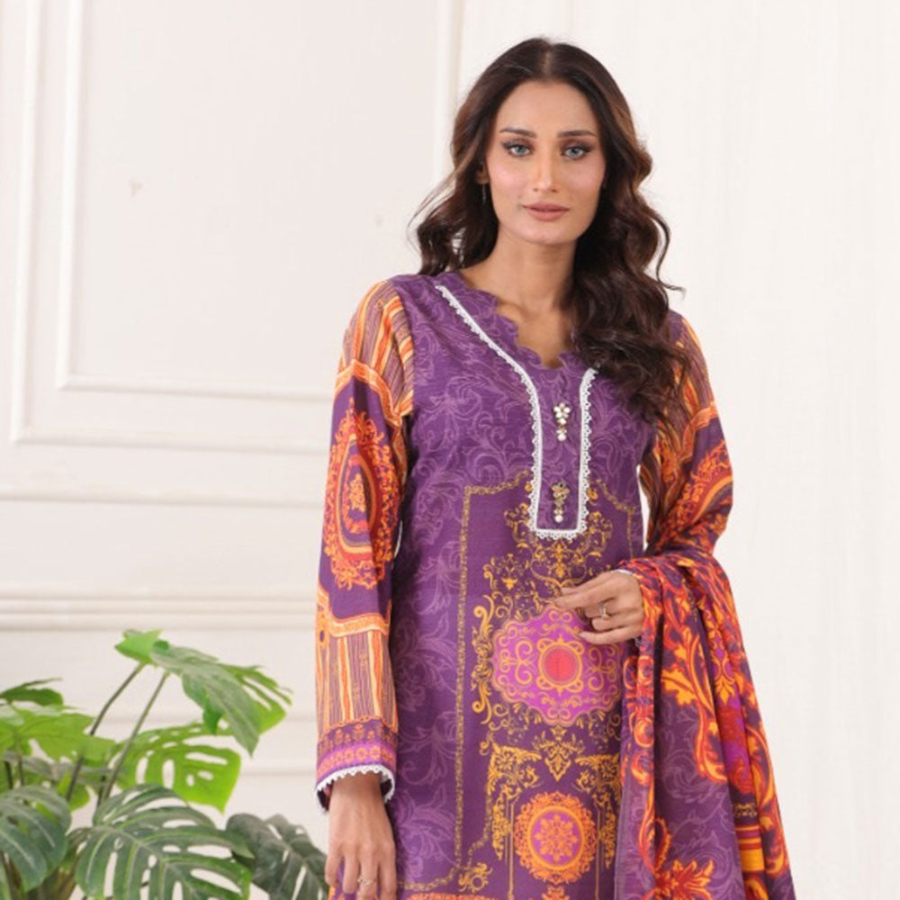 Eminent Digital Khaddar Un-Stitched Printed 3 Pcs Suits V1 - 5, Women, 3Pcs Shalwar Suit, Eminent, Chase Value