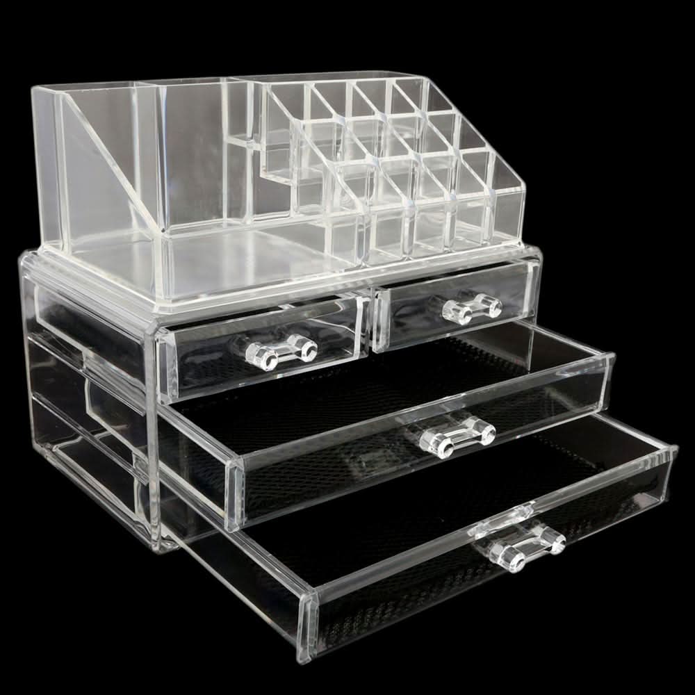 Acrylic Cosmetic Makeup Organizer Storage Box - White, Home & Lifestyle, Storage Boxes, Chase Value, Chase Value