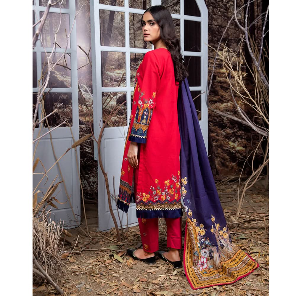 Salina Printed & Embroidered Khaddar 3 Pcs Un-Stitched Suit Vol 2 - 05, Women, 3Pcs Shalwar Suit, Regalia Textiles, Chase Value