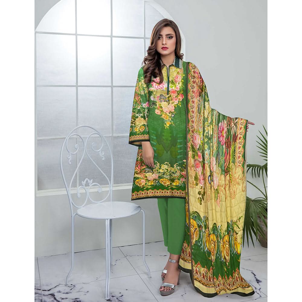 Riwayat Cottrell Digital Printed Linen 3 Pcs Un-Stitched Suit - 05, Women, 3Pcs Shalwar Suit, Ulfat Textile, Chase Value