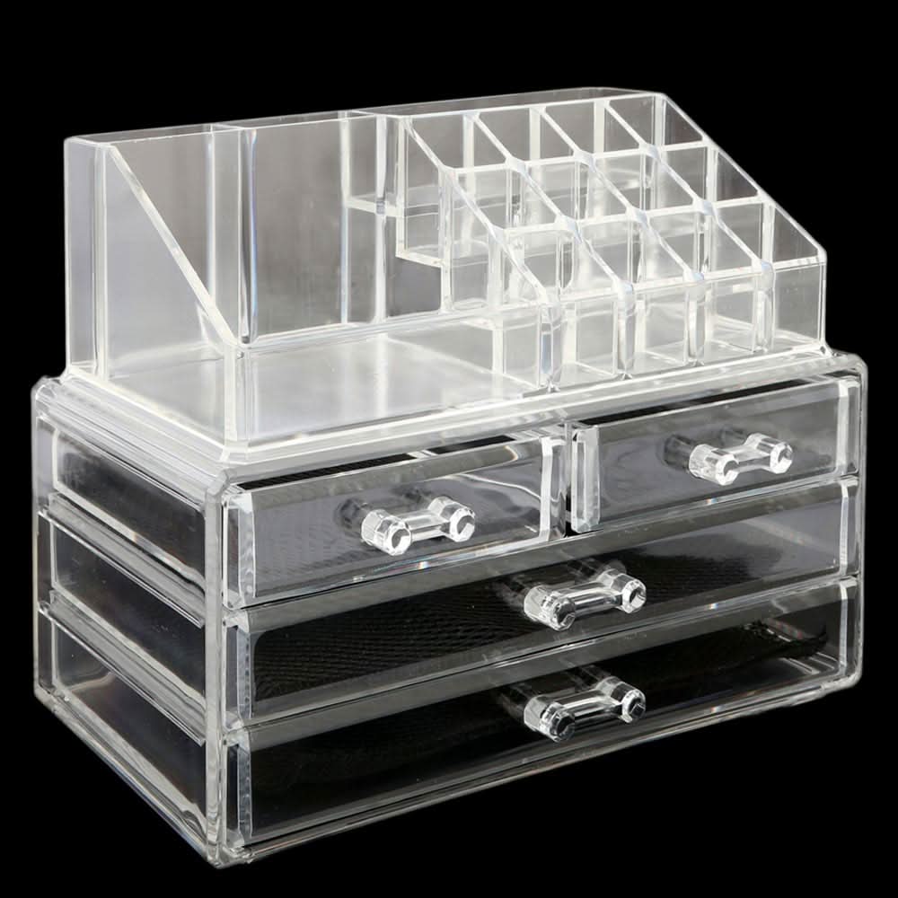 Acrylic Cosmetic Makeup Organizer Storage Box - White, Home & Lifestyle, Storage Boxes, Chase Value, Chase Value