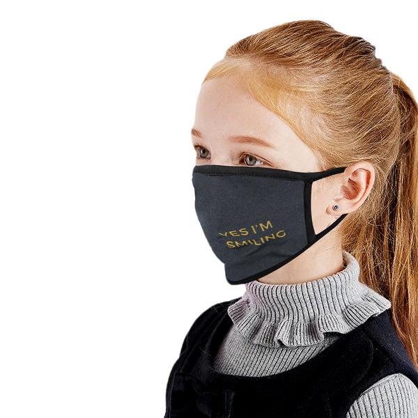 Sublimation Face Mask Yes I'm Smiling - Black, Kids, Girls Face Mask, Beauty & Personal Care, Health & Hygiene, Chase Value, Chase Value