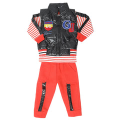 Boys 3 Piece Full Sleeves Suit - Red, Kids, Boys Sets And Suits, Chase Value, Chase Value