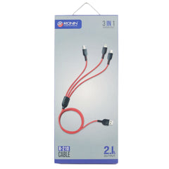 Ronin R-210 3in1 Durable Data Cable - Red, Home & Lifestyle, Usb Cables, Chase Value, Chase Value
